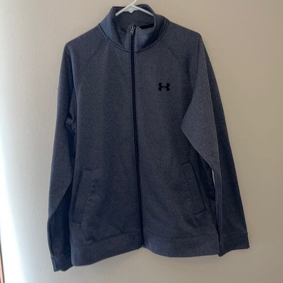 Mens Under Armour Zip Up Gray Jacket, Size L - Picture 1 of 11